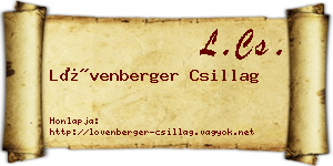 Lövenberger Csillag névjegykártya